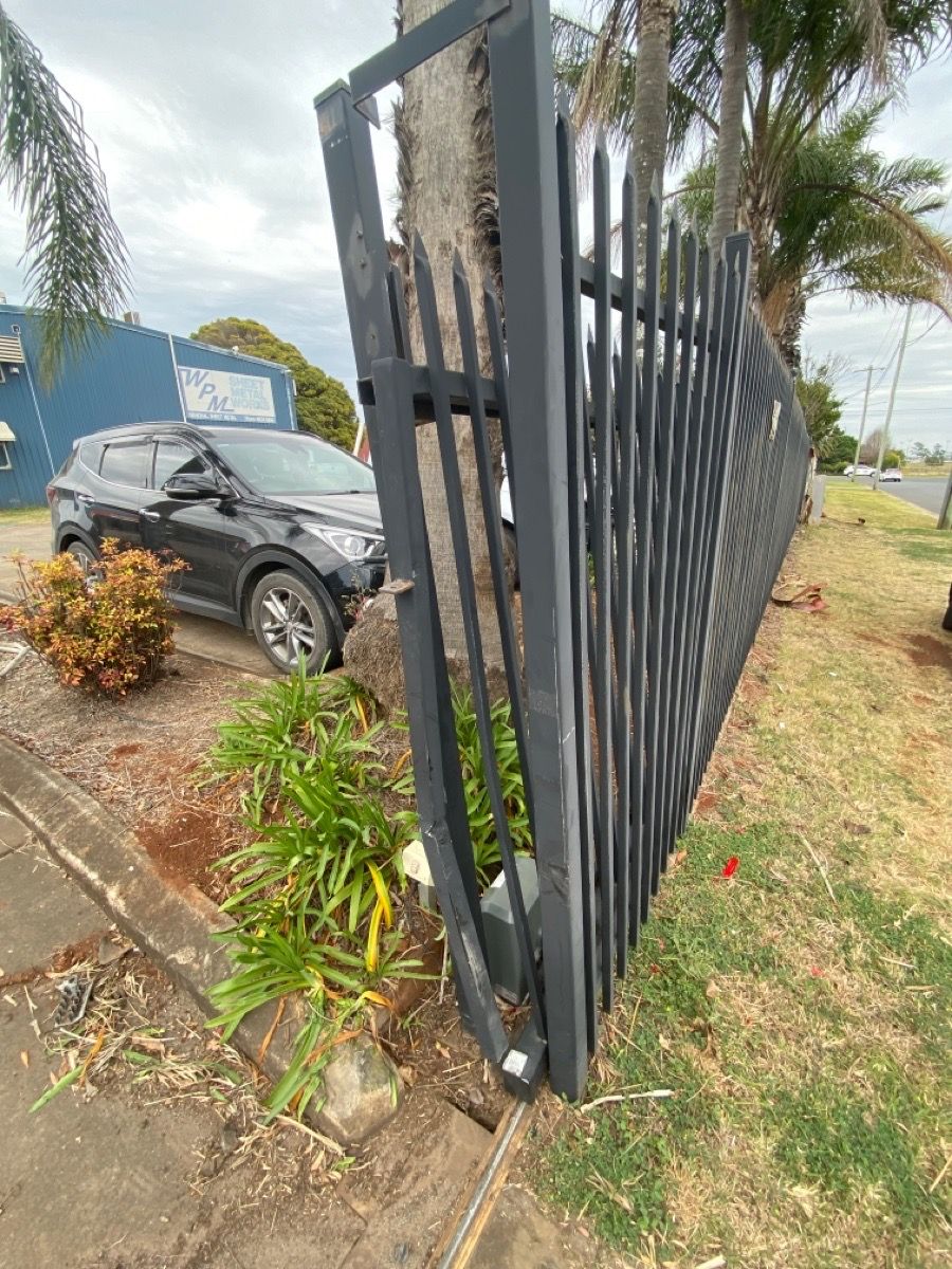 before Black Powder-coated Steel Sliding Gate – Gate Impact, Glenvale