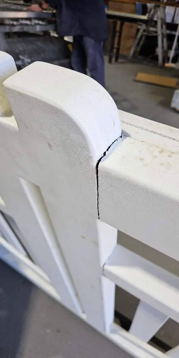 before White Powder-coated Steel Sliding Gate – Gate Vehicle Impact, Wyreema