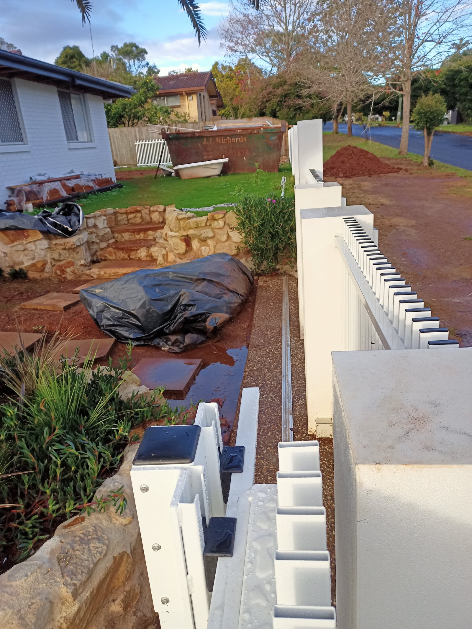 before White Powder-coated Aluminium Sliding Gate – INSTALL: Aluminium Sliding Gate, Rangeville