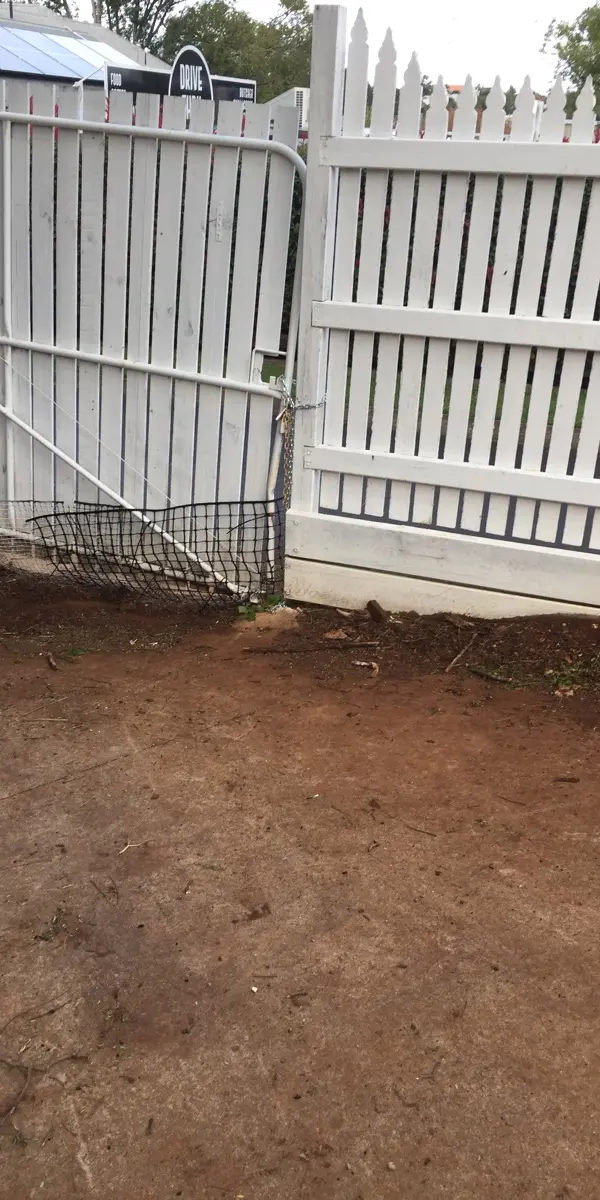 before White Powder-coated Aluminium + Timber Palings Sliding Gate – Slide Gate + Motor, North Toowoomba