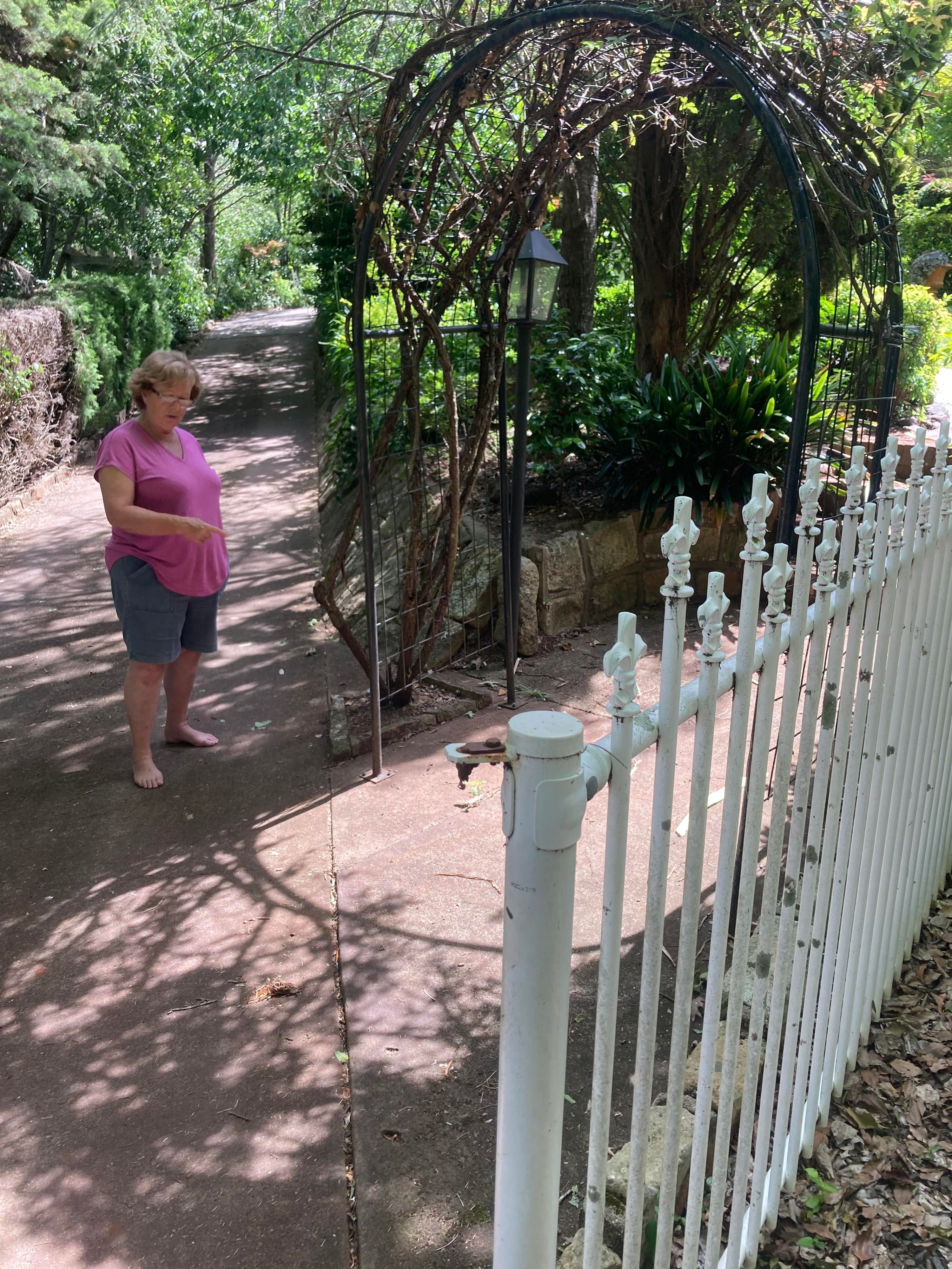 before White Wrought Iron Swing Gate – Gate Fabrication, Middle Ridge