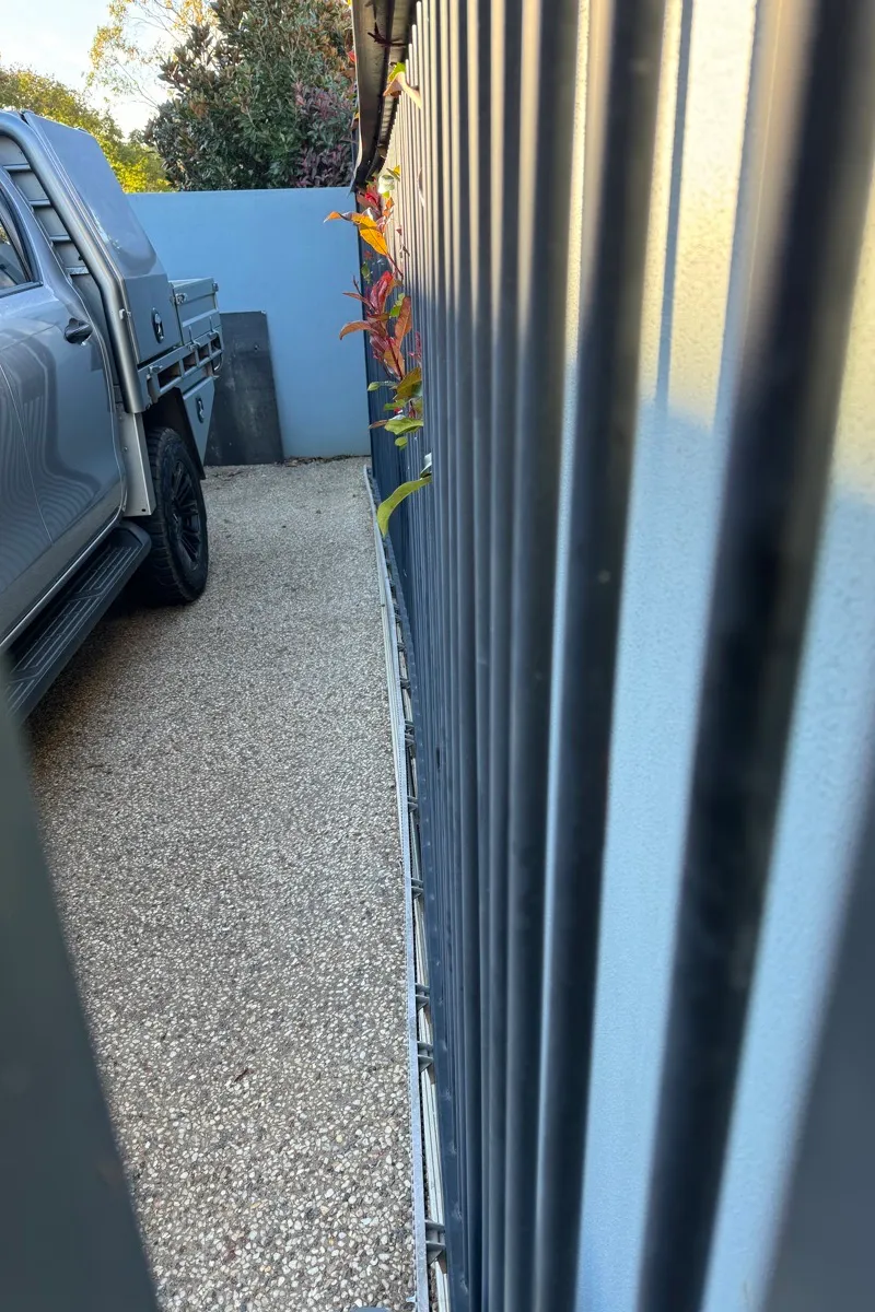 before Black Powder-coated Steel Sliding Gate – New Gate, South Toowoomba