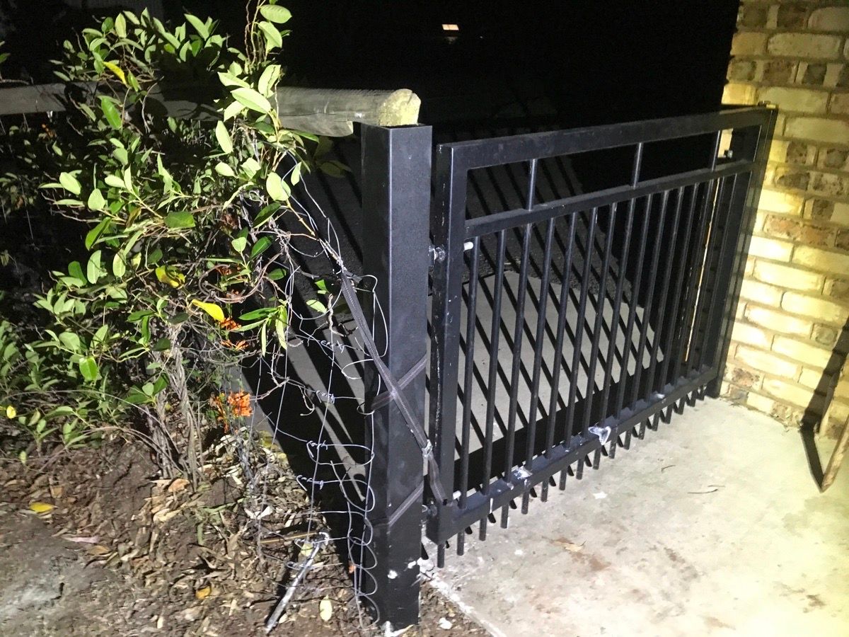 before Black Powder-coated Steel Swing Gate – Posts, Cotswold Hills