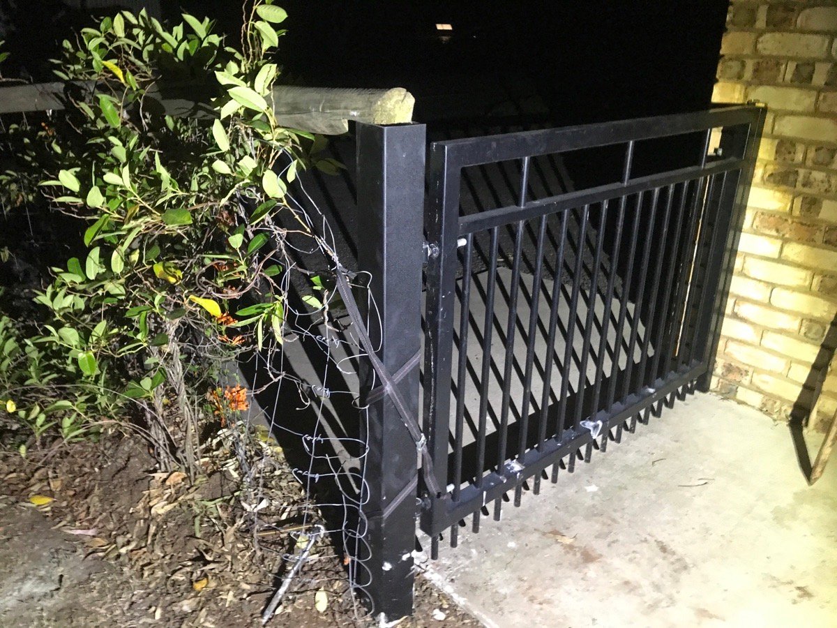 before Black Powder-coated Steel Swing Gate – Posts, Cotswold Hills