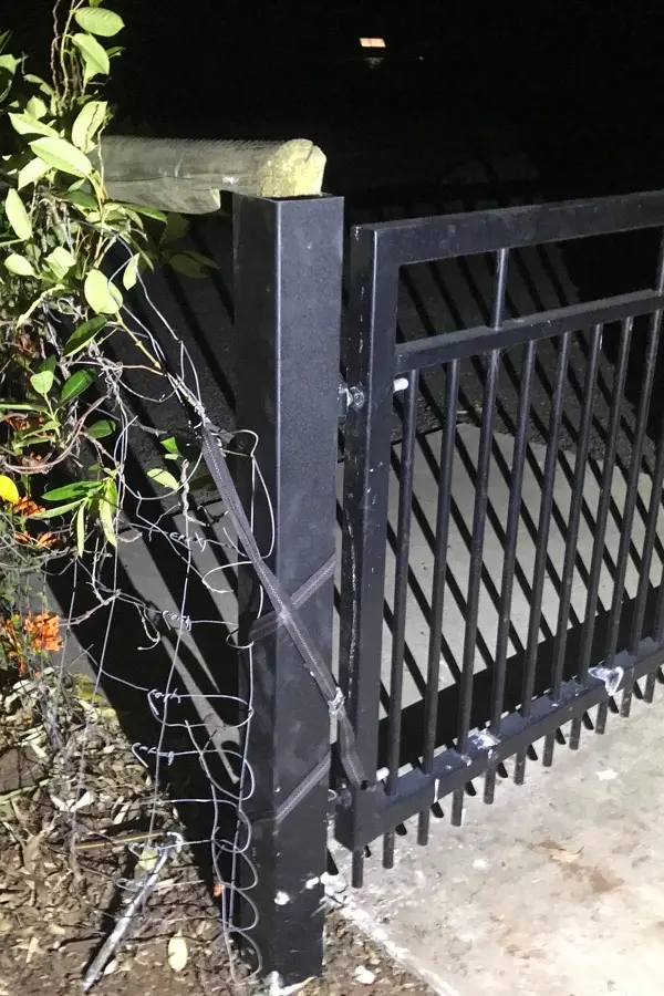 before Black Powder-coated Steel Swing Gate – Posts, Cotswold Hills