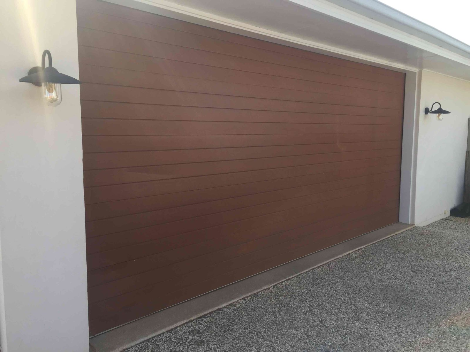 before Wood-look Steel Sectional Sectional Door – 2 x PD, Highfields