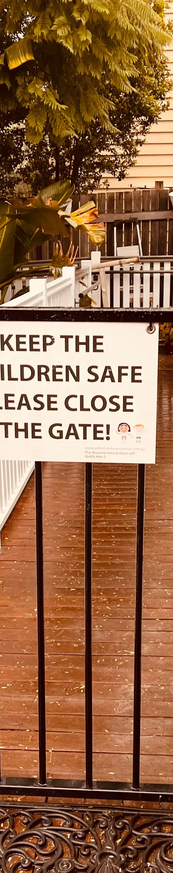 before Black Powder-coated Steel Swing Gate – Gates to Deck, East Toowoomba