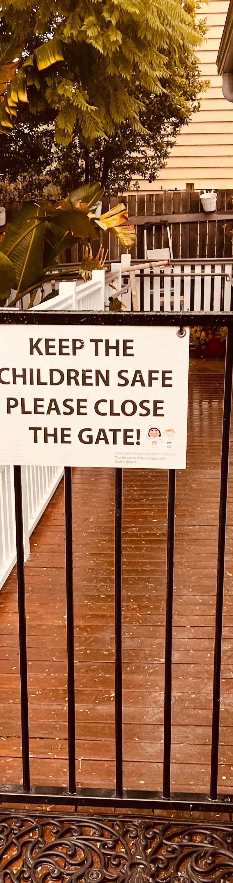 before Black Powder-coated Steel Swing Gate – Gates to Deck, East Toowoomba