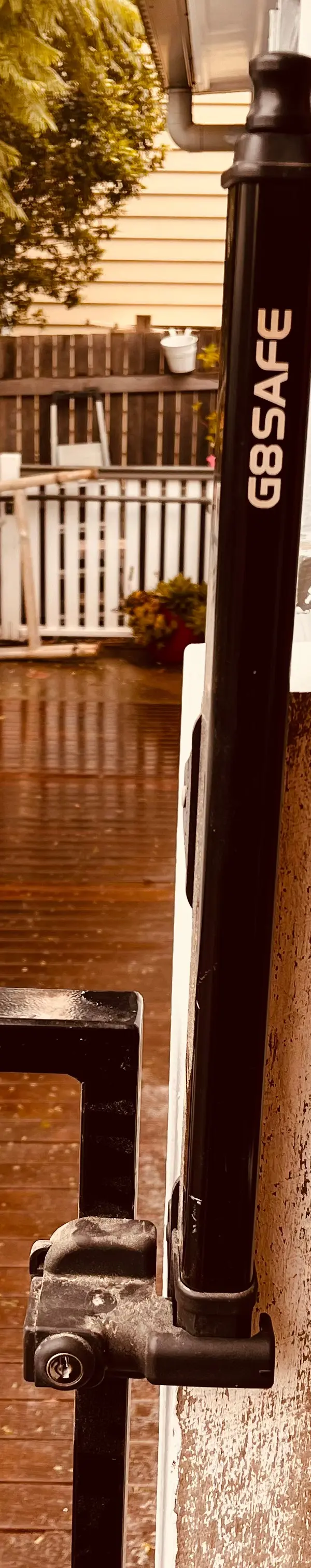 before Black Powder-coated Steel Swing Gate – Gates to Deck, East Toowoomba