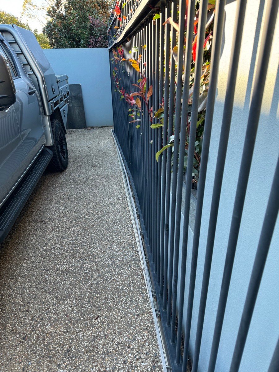 before Black Powder-coated Steel Sliding Gate – New Gate, South Toowoomba