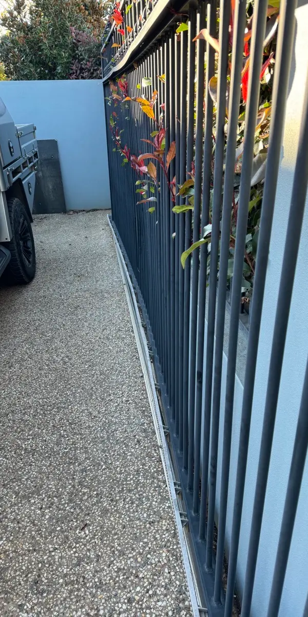 before Black Powder-coated Steel Sliding Gate – New Gate, South Toowoomba