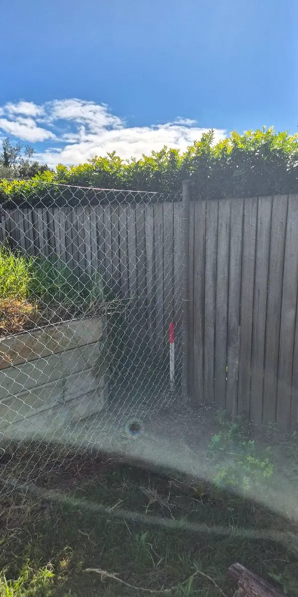 before Black Powder-coated Steel + Chain Mesh Swing Gate – Gate + Fence, Middle Ridge