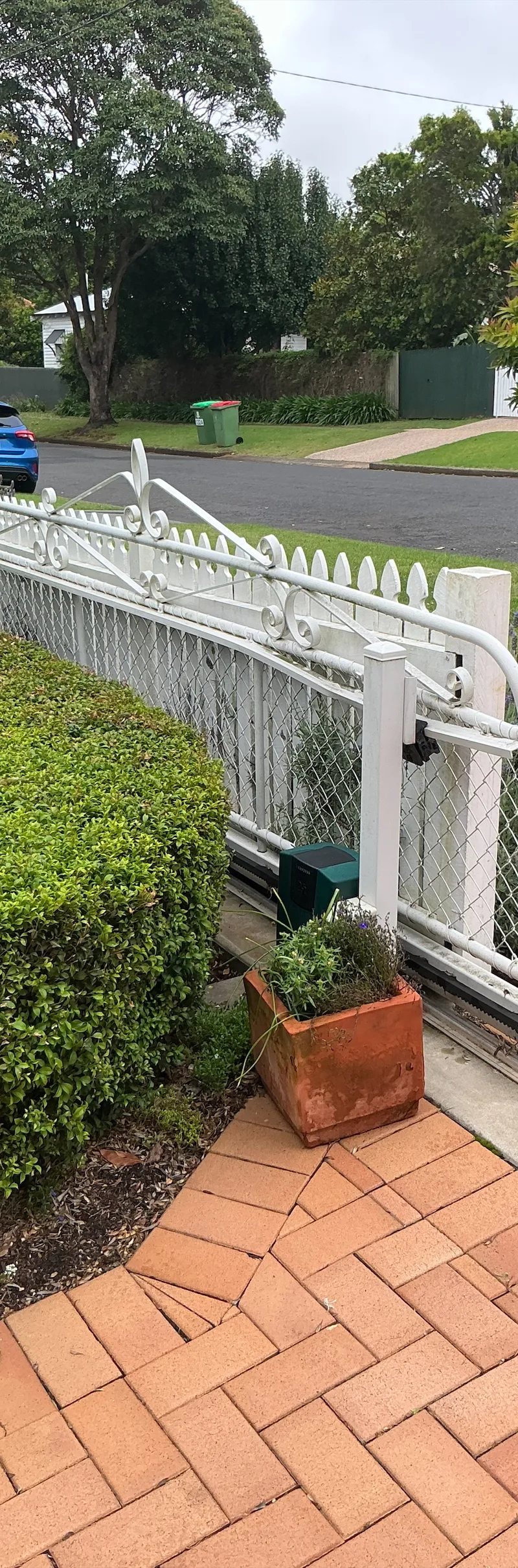 before White Powder-coated Aluminium Sliding Gate – GATE REPLACEMENT, Mount Lofty