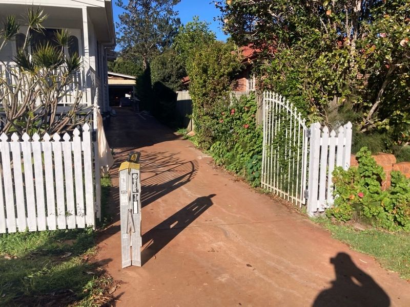 before White Existing Timber Palings Sliding Gate – GAL FRAME (INC RETURN), East Toowoomba