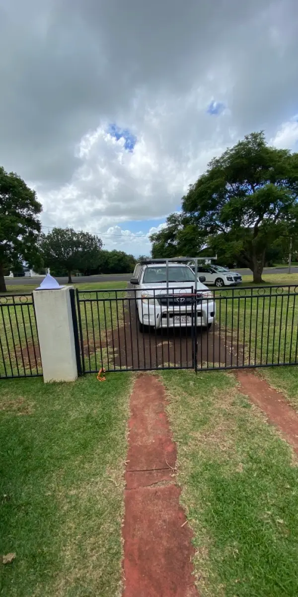before Black Powder-coated Aluminium Sliding Gate – Slide Gate + Motor, Rangeville