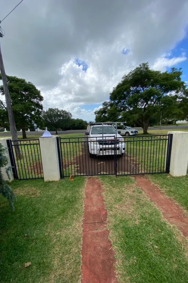 before Black Powder-coated Aluminium Sliding Gate – Slide Gate + Motor, Rangeville