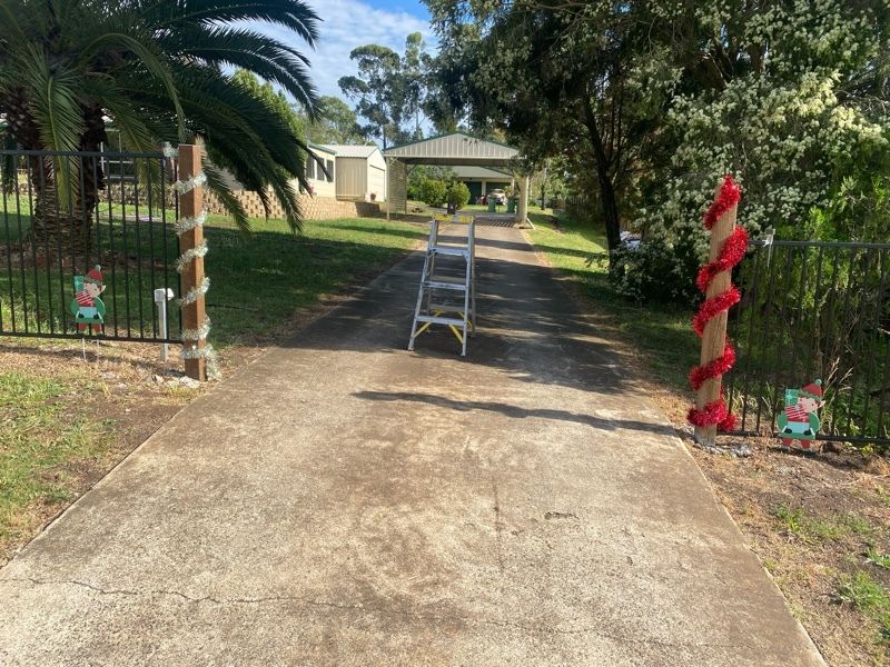 before Black Powder-coated Aluminium Sliding Gate – PIPE GATE + 240V motor, Meringandan West
