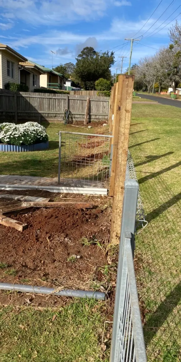 before Galvanised Mesh Sliding Gate – Gate Frame + Motor, Harlaxton