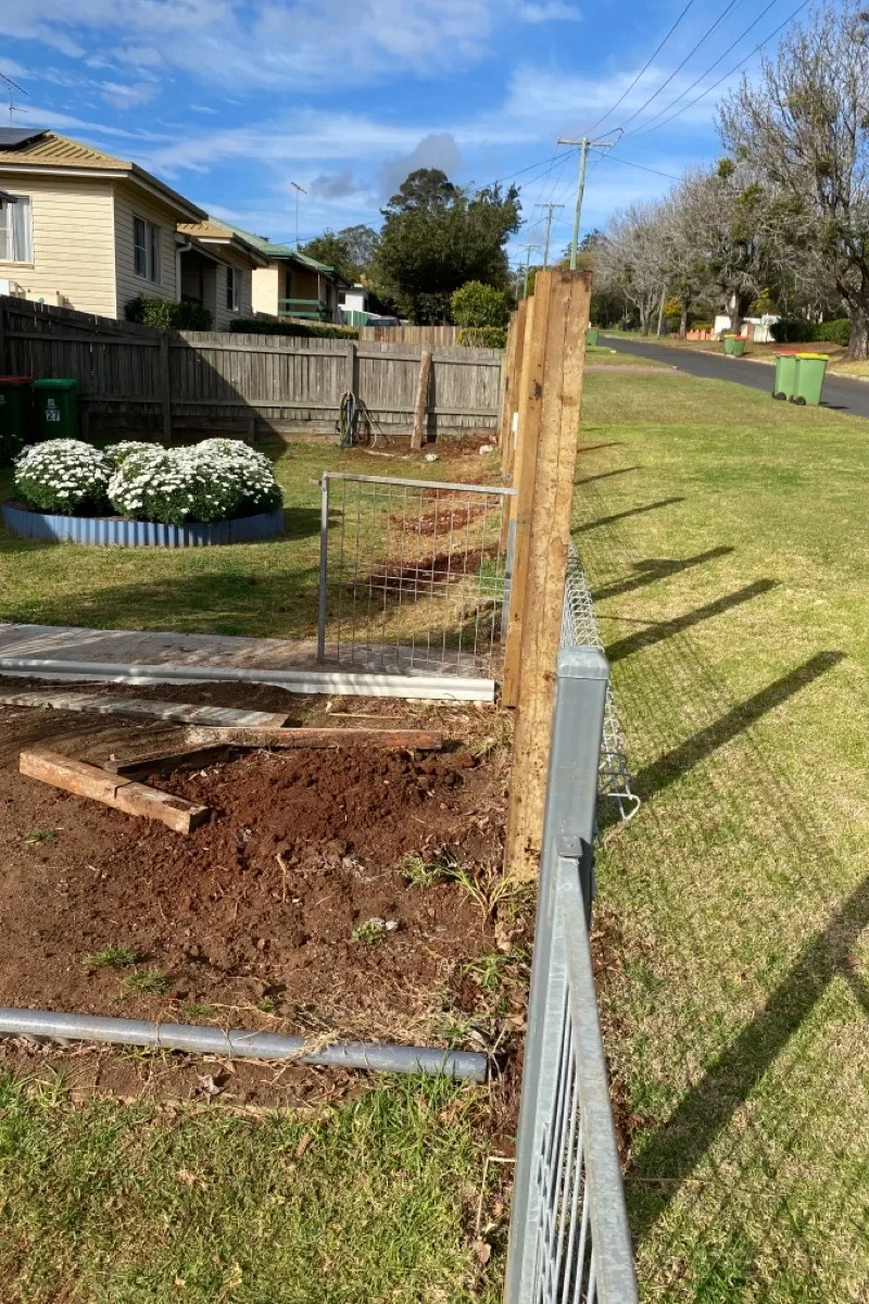 before Galvanised Mesh Sliding Gate – Gate Frame + Motor, Harlaxton
