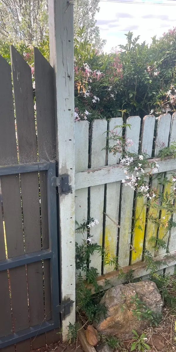 before Grey Timber/Painted Swing Gate – Gate Quote, Centenary Heights