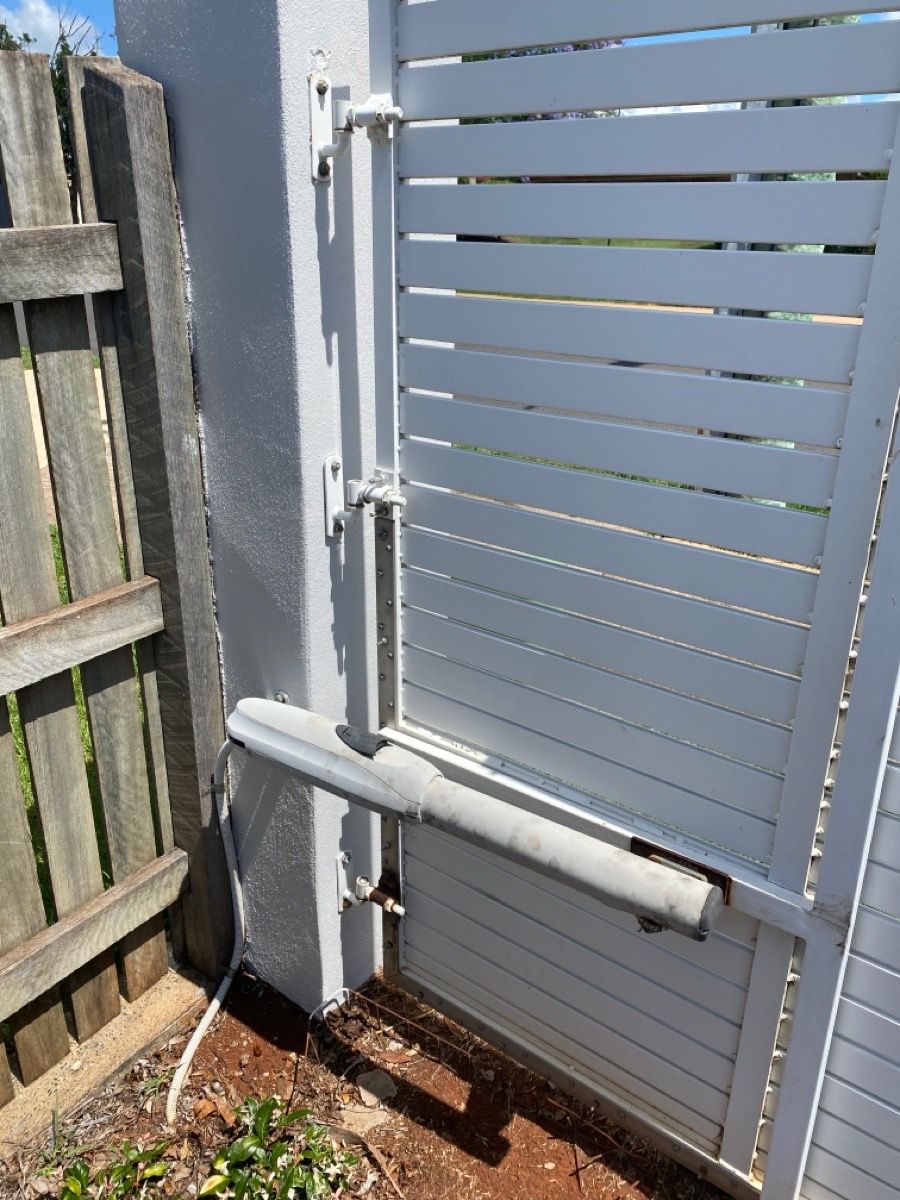 before White Powder-coated Aluminium Swing Gate – Gate + Motor, Middle Ridge