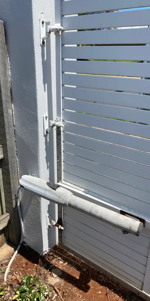 before White Powder-coated Aluminium Swing Gate – Gate + Motor, Middle Ridge