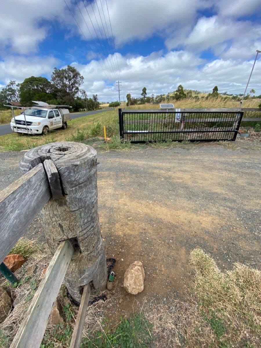 before Black Wrought Iron Sliding Gate – Swing -> Slider convert + Gate Motor, Westbrook