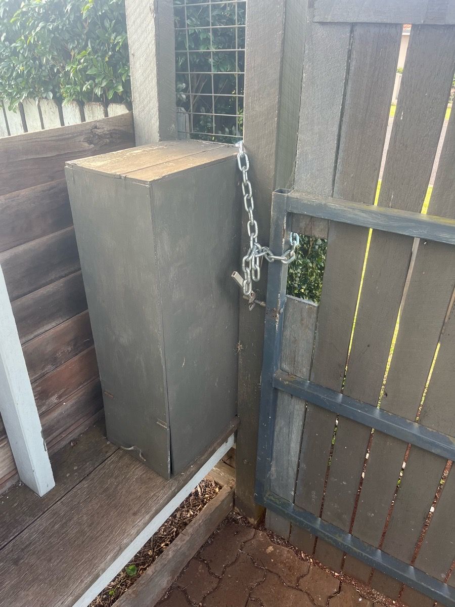 before Grey Timber/Painted Swing Gate – Gate Quote, Centenary Heights