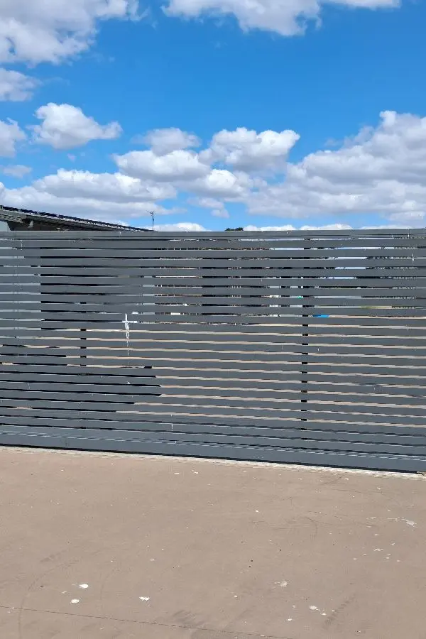 before Basalt Powder-coated Aluminium Sliding Gate – New Gate, Torrington
