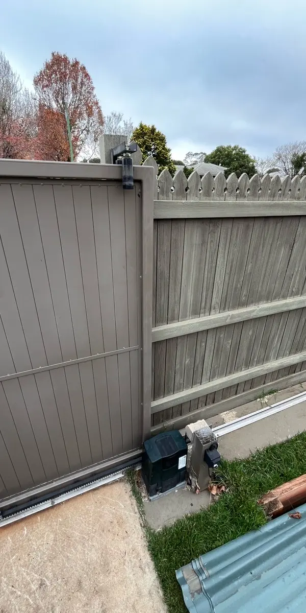 before Jasper Colorbond Steel Sliding Gate – Gate Repairs, Rangeville