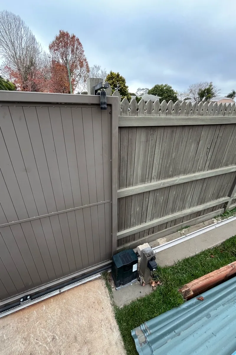 before Jasper Colorbond Steel Sliding Gate – Gate Repairs, Rangeville