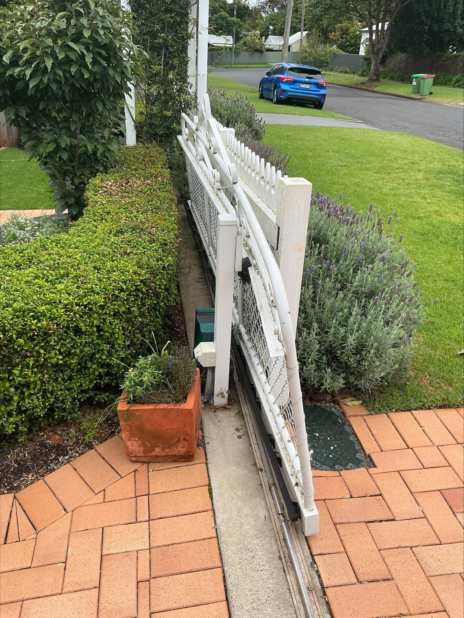 before White Powder-coated Aluminium Sliding Gate – GATE REPLACEMENT, Mount Lofty