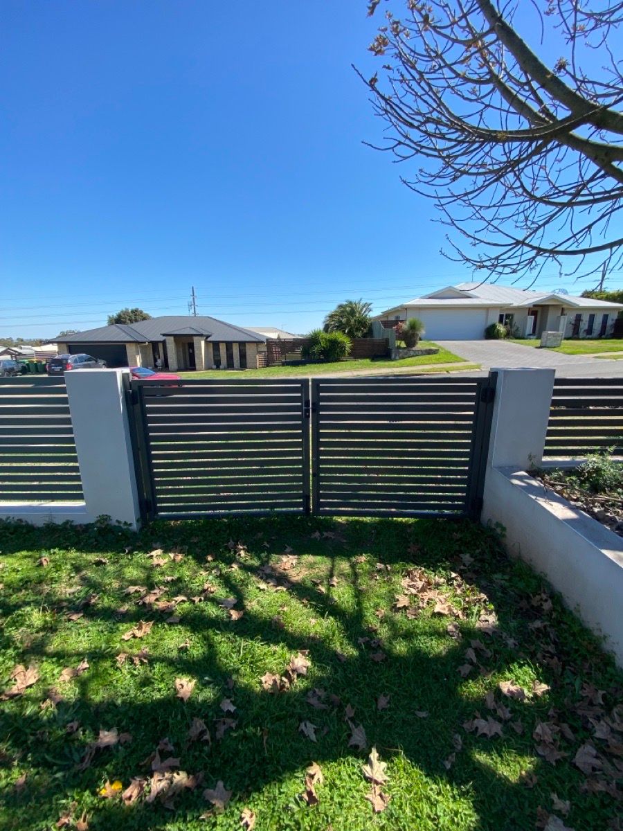 before Woodland Grey Powder-coated Aluminium Sliding Gate – Slide Gate + Motor, Glenvale