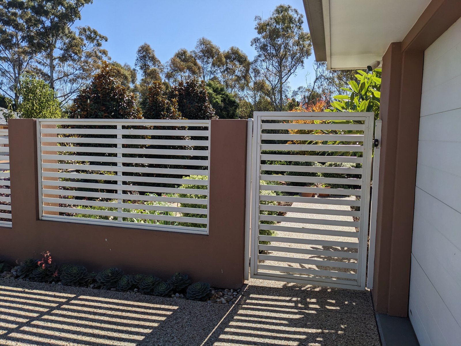 before Surfmist Powder-coated Aluminium Swing Gate – Supply & Install PA Gate, Rangeville