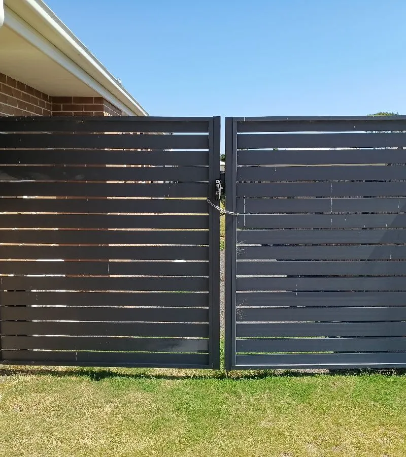 before Monument Powder-coated Aluminium Swing Gate – GateFAB, Westbrook