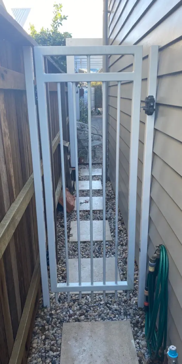 before White Powder-coated Aluminium Swing Gate – Side Gate, Mount Lofty