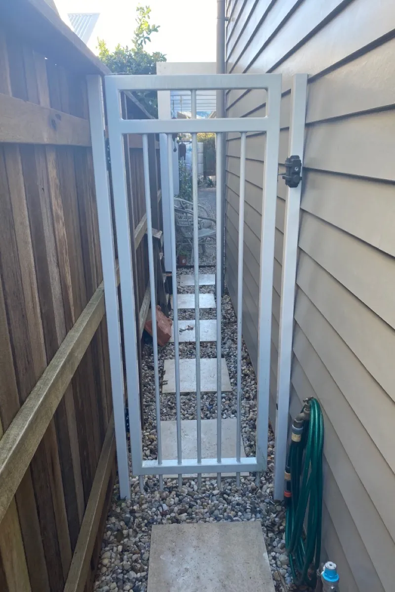 before White Powder-coated Aluminium Swing Gate – Side Gate, Mount Lofty