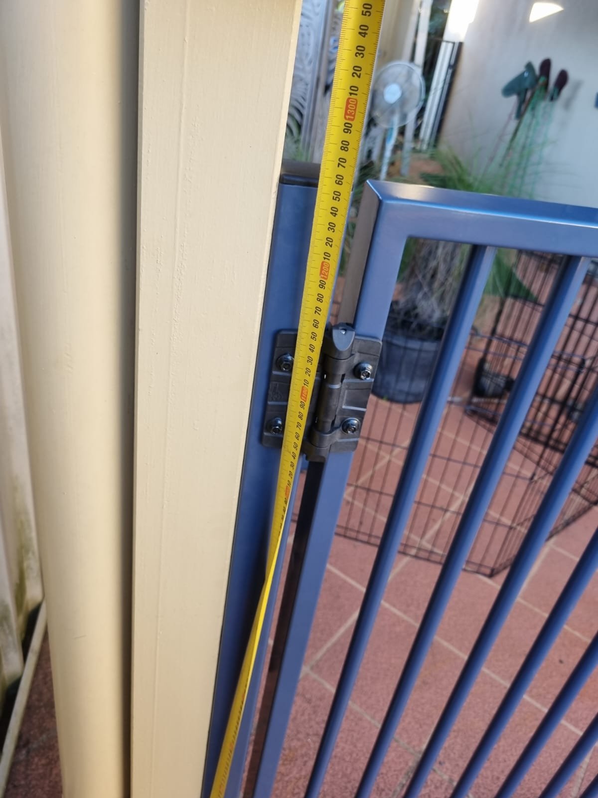 before Dark Blue Powder-coated Steel Swing Gate – Manual Gates, Kearneys Spring