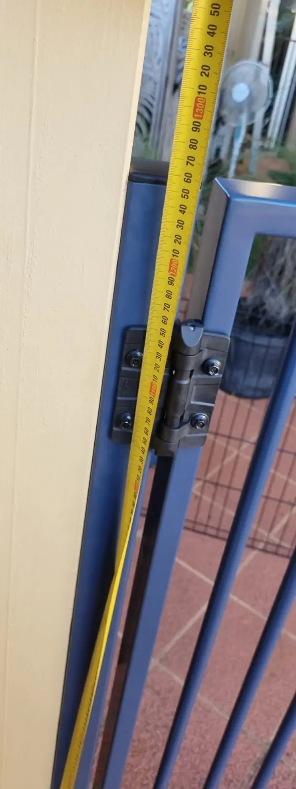 before Dark Blue Powder-coated Steel Swing Gate – Manual Gates, Kearneys Spring