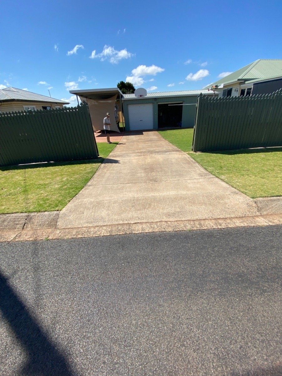 before Wood-look Timber Sliding Gate – Slide Gate + Motor, Harristown