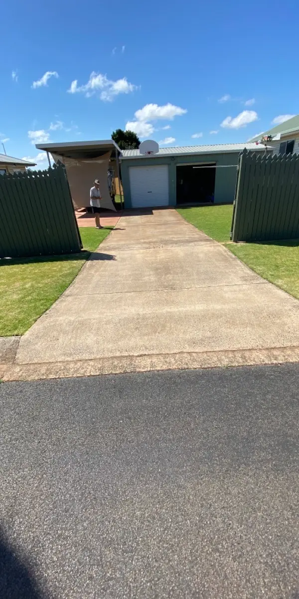before Wood-look Timber Sliding Gate – Slide Gate + Motor, Harristown