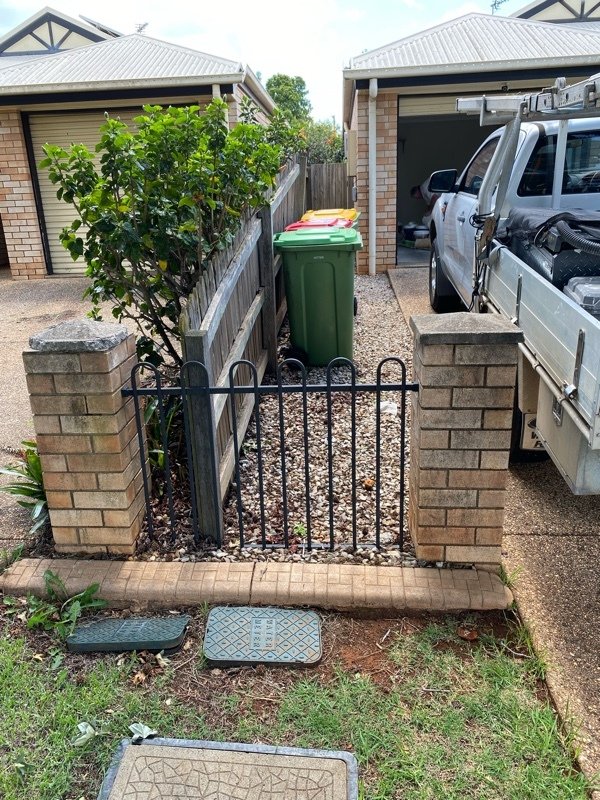 before Black Wrought Iron Swing Gate – Manual Swing Gates, Newtown