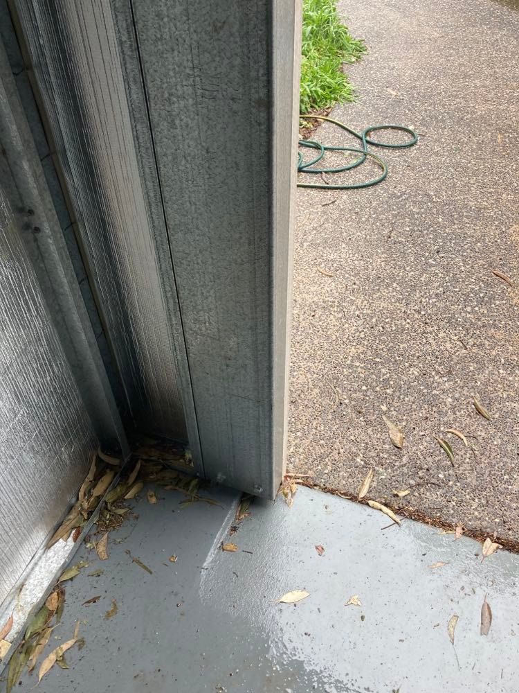 before Galvanised Galvanised Steel Custom Door – Aluminium Custom PD, Blue Mountain Heights