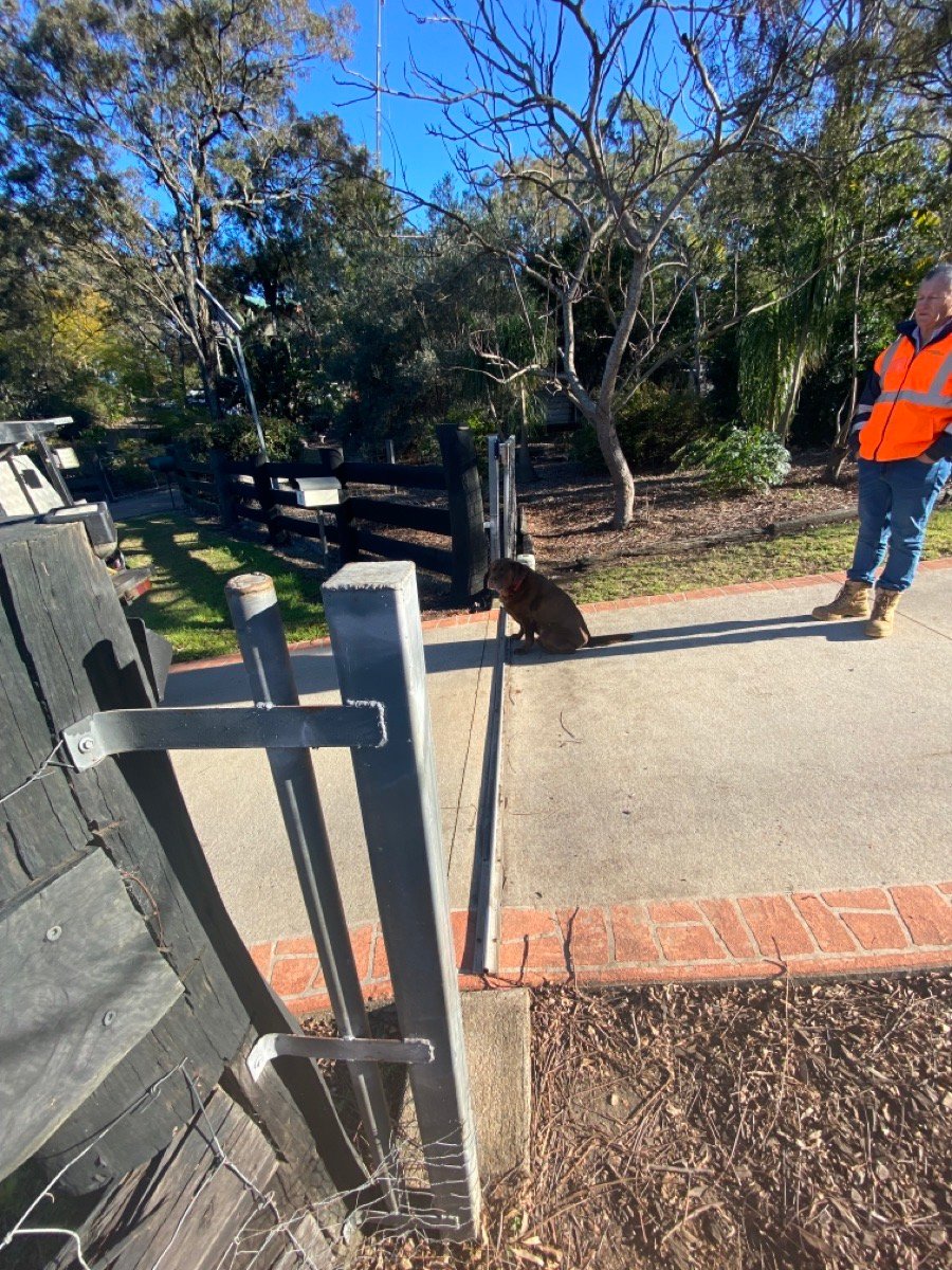 before Galvanised Pipe-Galvanised Sliding Gate – Gate + Motor, Gowrie Junction