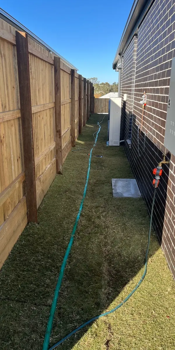 before Surfmist Powder-coated Aluminium Swing Gate – Gates, Harristown