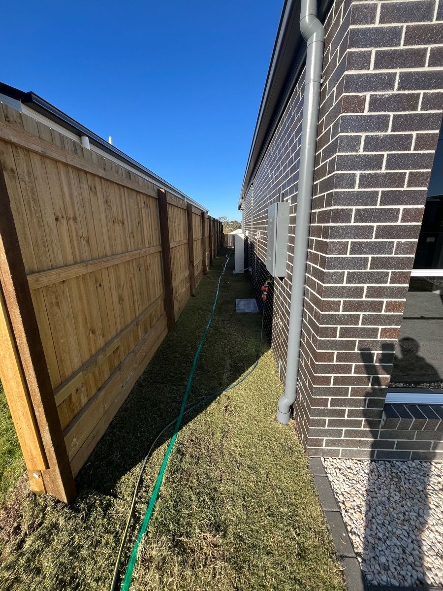 before Surfmist Powder-coated Aluminium Swing Gate – Gates, Harristown