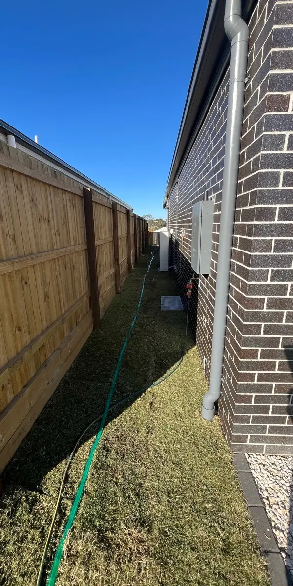 before Surfmist Powder-coated Aluminium Swing Gate – Gates, Harristown