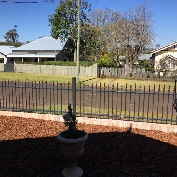 before Black Powder-coated Aluminium Swing Gate – Gate + Fence, Mount Lofty