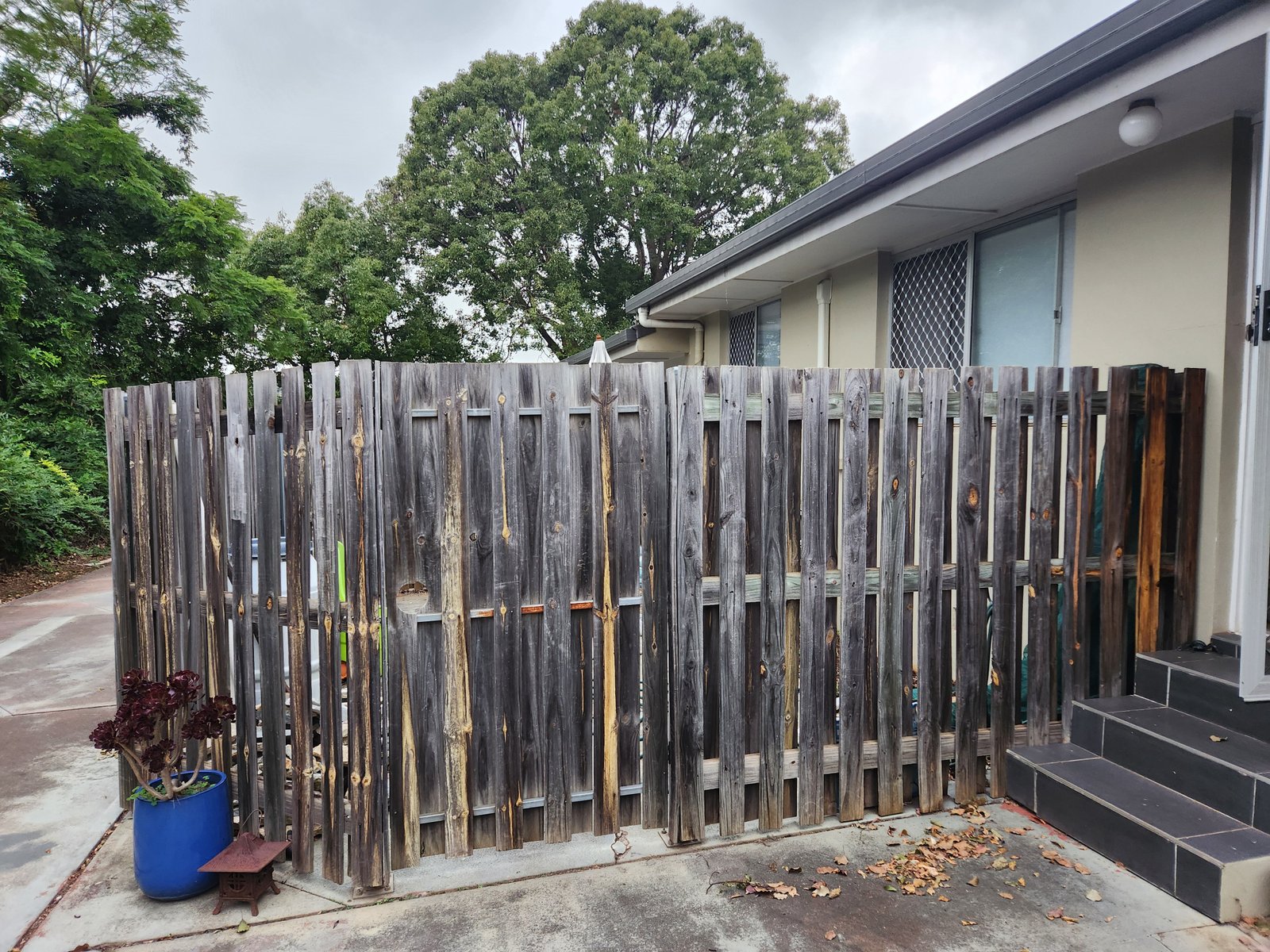 before Wood-look Timber Sliding Gate – Manual Gate, Newtown