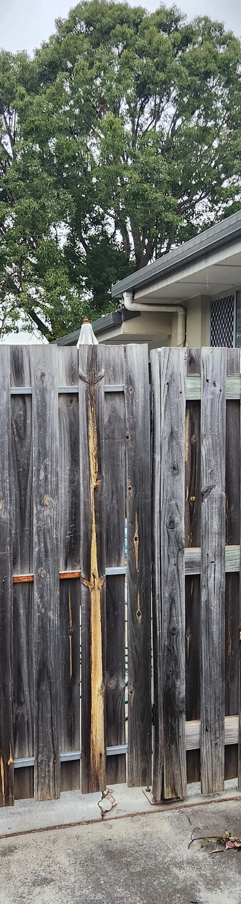before Wood-look Timber Sliding Gate – Manual Gate, Newtown